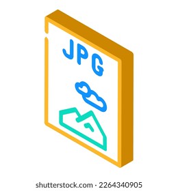 jpg Dateiformat Dokument isometrische Symbol Vektorgrafik. jpg-Dateiformat-Dokumentzeichen. einzelne Symbolillustration