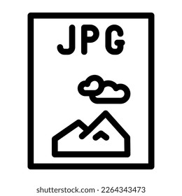 jpg Dateiformat Dokument Linie Symbol Vektorgrafik. jpg-Dateiformat-Dokumentzeichen. isoliertes Kontursymbol