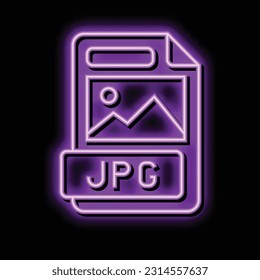 jpg file format document neon light sign vector. jpg file format document illustration