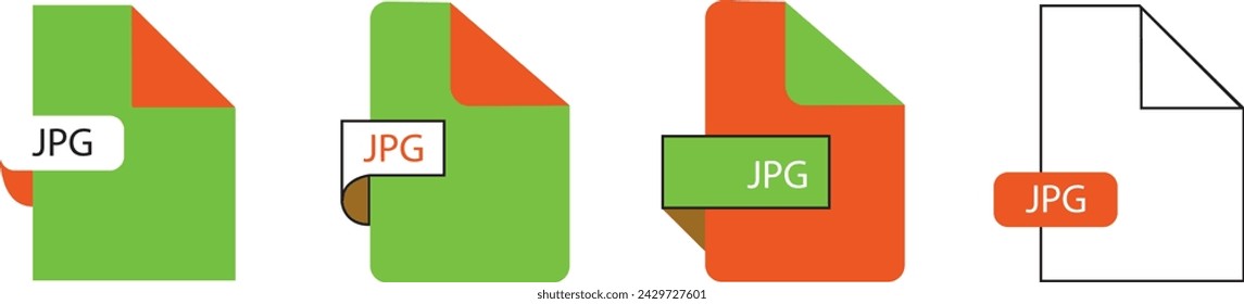 Jpg file format document type colored icon.