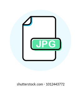 JPG file format, extension color line icon. Vector illustration