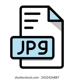 JPG File Format Icon. Bold outline design with editable stroke width. Vector Illustration.