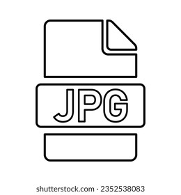 JPG File Format Icon In Outline Style