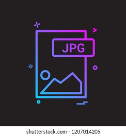 jpg file format icon vector design