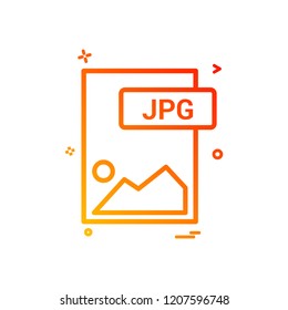 jpg file format icon vector design
