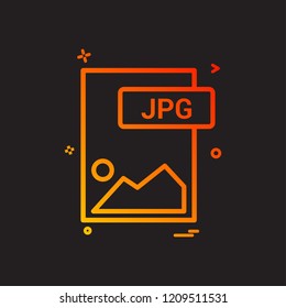 jpg file format icon vector design