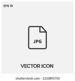 JPG file format vector icon illustration.Flat JPG file format symbol icon vector for web and mobile application isolated on light backround.Premium quality.