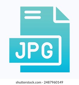 JPG File Format Vector Icon, Isolated Gradient Vector Icon.