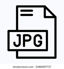 JPG File Format Vector Icon, Isolated Lineal Vector Icon.