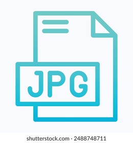 JPG File Format Vector Icon, Isolated Lineal Gradient Vector Icon.