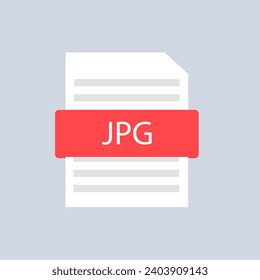 JPG file icon. Flat, red, document JPG file, JPG file icon. Vector icon