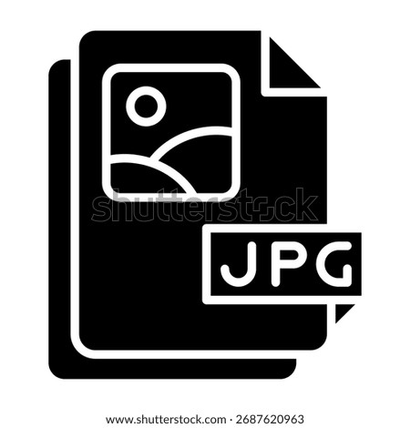 Jpg File Icon Glyph Vector Illustration