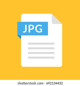 JPG file icon. JPEG document type. Flat design graphic illustration. Vector JPG icon