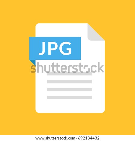 JPG file icon. JPEG document type. Flat design graphic illustration. Vector JPG icon