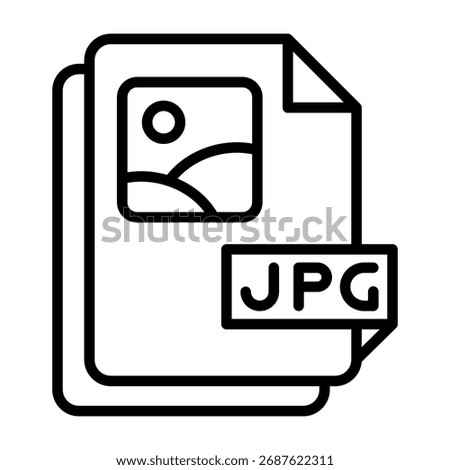 Jpg File Icon Line Vector Illustration