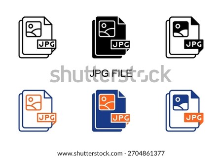 Jpg File Icon Multi Style Vector Illustration