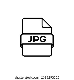 JPG file icon. Outline, document icon in JPG format. Vector icon