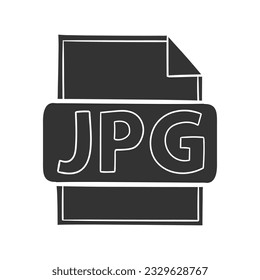 JPG File Icon Silhouette Illustration. Computer Archive Vector Graphic Pictogram Symbol Clip Art. Doodle Sketch Black Sign.