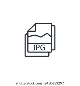 JPG file icon. vector.Editable stroke.linear style sign for use web design,logo.Symbol illustration.