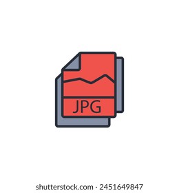 JPG file icon. vector.Editable stroke.linear style sign for use web design,logo.Symbol illustration.