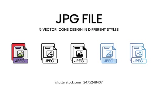 Jpg File icons vector set stock illustration.