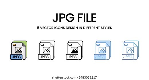 Jpg File icons vector set stock illustration.