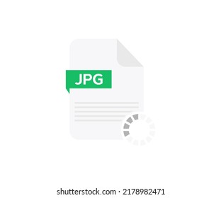 JPG file logo design. Document downloading concept, Arrow downloading, simple download icon, JPG Format vector design and illustration.