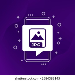 Jpg file, vector icon with a smart phone