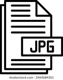 Jpg File Vector Line Icon Design