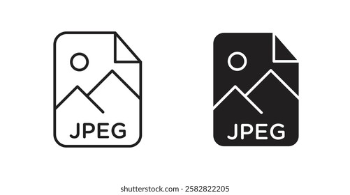 Jpg filled and outlined icons vectors on white background