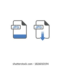 JPG Format Download Icon - Format Extension File Icon Vector Illustration For Web and Graphics Design.