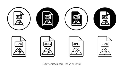 Jpg icon Black and white outline vector