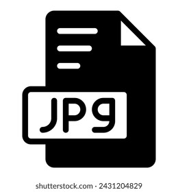 Jpg Icon Glyph design. image extension format file type icon. vector illustration