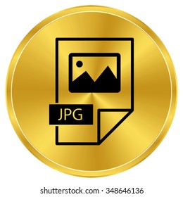 jpg icon - gold vector icon