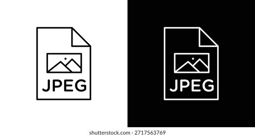Icono de JPG icono de Vector lineal. Líneas de trazo editables.