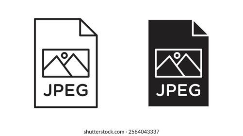 Jpg icon set in thin line. vector illustrations for web