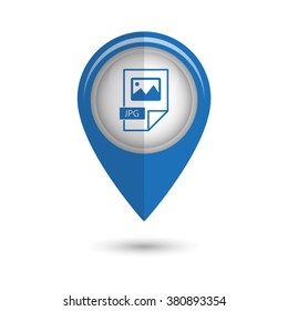 jpg icon - vector icon;  blue map pointer