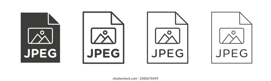 Jpg icons set vectors graphic designs