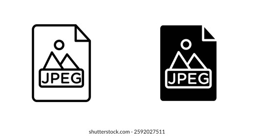 Jpg icons. stroke line and black solid icons