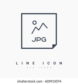 JPG isolated minimal icon. Document line vector icon for websites and mobile minimalistic flat design. 