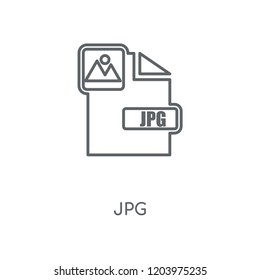Jpg linear icon. Jpg concept stroke symbol design. Thin graphic elements vector illustration, outline pattern on a white background, eps 10.