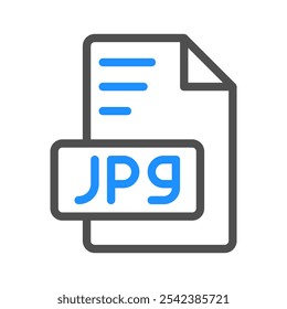 Icono de documento de esquema Jpg para un aspecto moderno, adecuado para Sitios web, interfaz de usuario y App móviles.