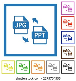 Konvertierung von JPG-PPT-Dateien in flache Farbsymbole auf quadratischem Hintergrund