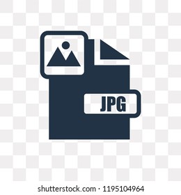 Jpg vector icon isolated on transparent background, Jpg transparency concept can be used web and mobile