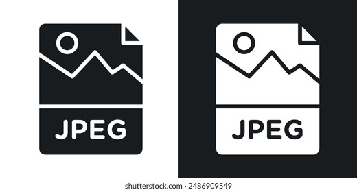 Jpg vector icon set in solid black and white color