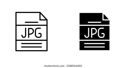 Jpg vectors icons set in filled and strokes on white background