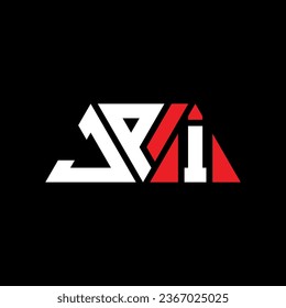 Diseño del logotipo de la letra triangular JPI con forma triangular. Monograma de diseño del logotipo del triángulo JPI. Plantilla de logotipo vectorial de triángulo JPI con color rojo. Logotipo triangular JPI Diseño sencillo, elegante y lujoso.