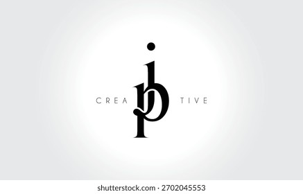 JPjp Elegant Serif Monogram Logo - Luxuriöses typografisches Kleinbuchstaben-Zeichen für modernes Branding