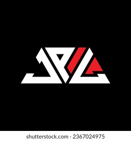 JPL triangle letter logo design with triangle shape. JPL triangle logo design monogram. JPL triangle vector logo template with red color. JPL triangular logo Simple, Elegant, and Luxurious design.