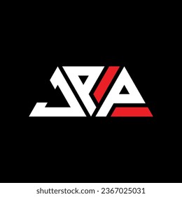 JPP triangle letter logo design with triangle shape. JPP triangle logo design monogram. JPP triangle vector logo template with red color. JPP triangular logo Simple, Elegant, and Luxurious design.
